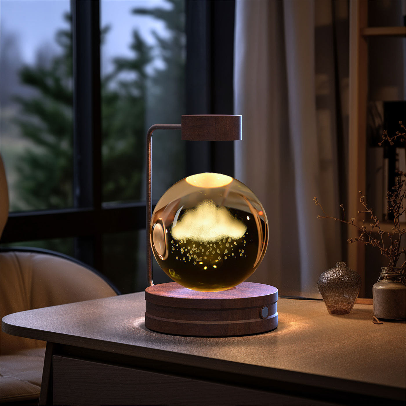 Dinosaur Crystal Ball Night Light – USB Bedside Lamp