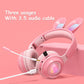 Rabbit Ear Headphones Wireless Luminous Extendable Wheat Headphones