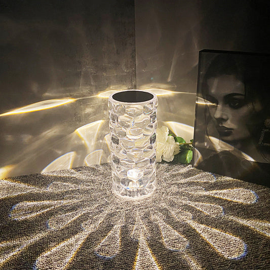 Crystal Table Lamp Rechargeable Diamond Night Light With Teardrop Shape Bedside LED Lights Lamp 3 And 16Color Touch Lamp For Home Bedroom Decor