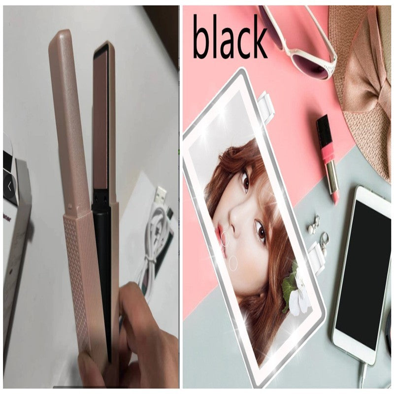 Hair Straightener Cordless Usb Hair Straightener Mini Ceramics Hair Curler 3 Constant Temperature Portable Flat Iron For Travel