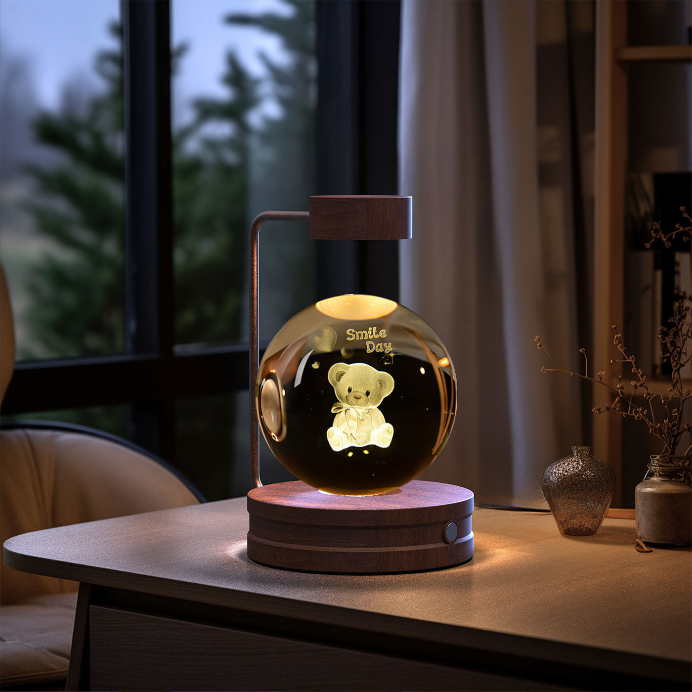 Dinosaur Crystal Ball Night Light – USB Bedside Lamp