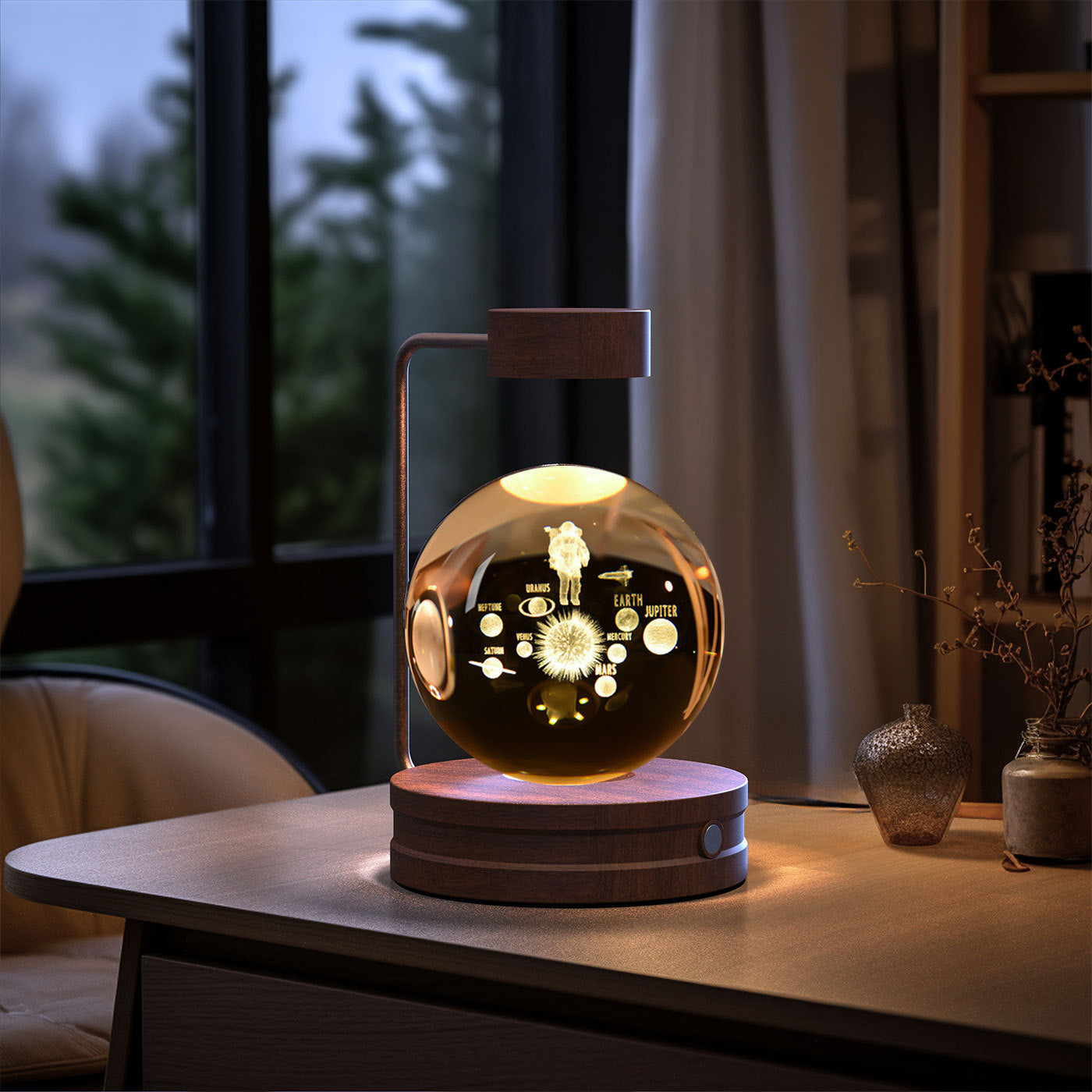 Dinosaur Crystal Ball Night Light – USB Bedside Lamp