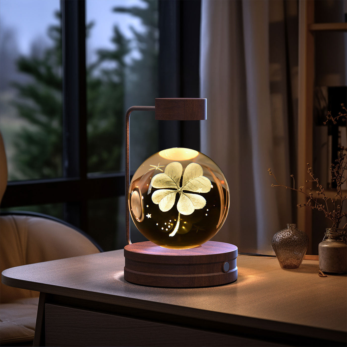 Dinosaur Crystal Ball Night Light – USB Bedside Lamp