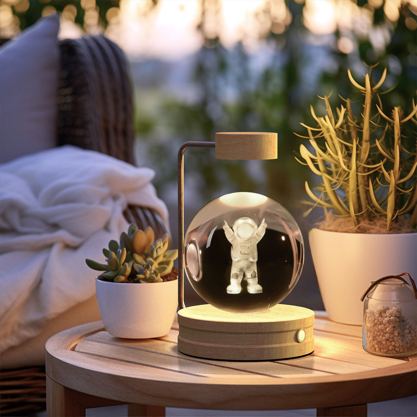 Dinosaur Crystal Ball Night Light – USB Bedside Lamp