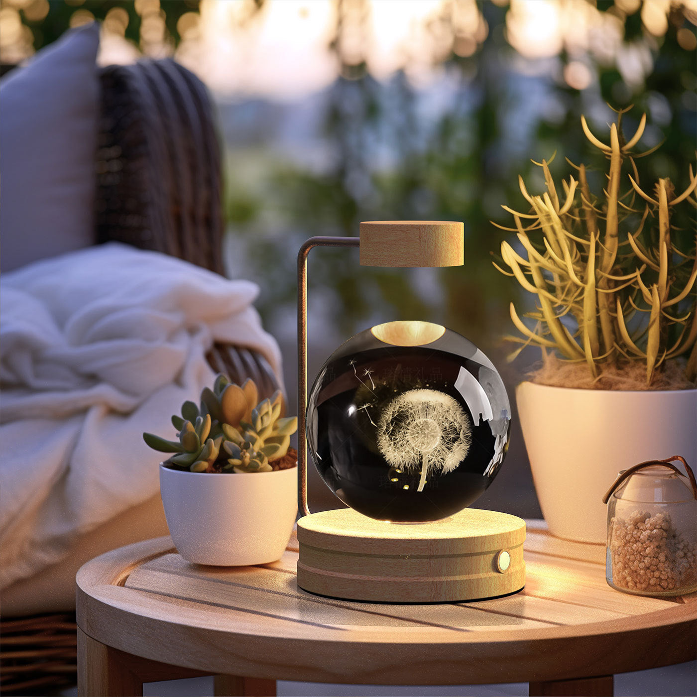 Dinosaur Crystal Ball Night Light – USB Bedside Lamp