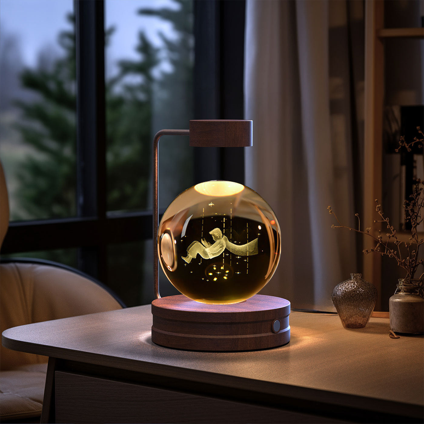 Dinosaur Crystal Ball Night Light – USB Bedside Lamp