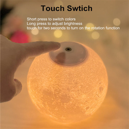 Creative 3D Magnetic Floating Levitating Moon Lamp Touch Control 3 Color Moon Light Lunar Night Light For Home Office Room Decor